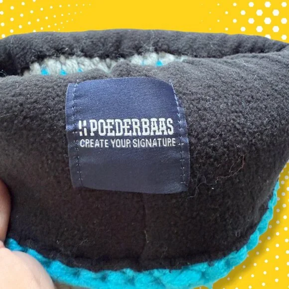 💙 NWT! Poederbaas Short Colorful Striped Beanie | Ski Winter Hat - Picture 3 of 4